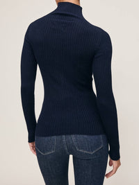 DL1961 - Women's Turtleneck Sweater in navy 1 - women's sweater - alternate view