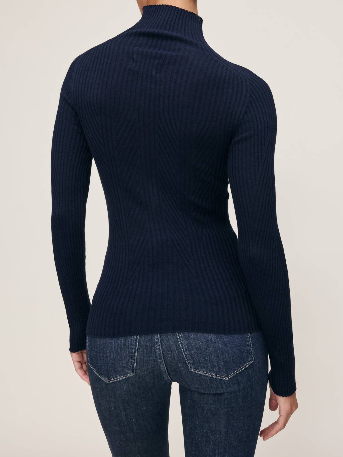 DL1961 - Women's Turtleneck Sweater in navy 1 - women's sweater - alternate view