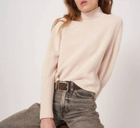 Repeat Cashmere - Wool Sweater With Ribbed Stand Collar