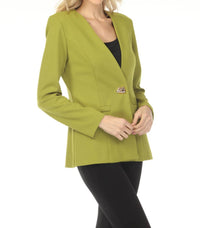 Joseph Ribkoff - Collarless Long Sleeve Blazer