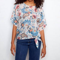 CHARLIE B Cotton Gauze Top in rio - women's blouse