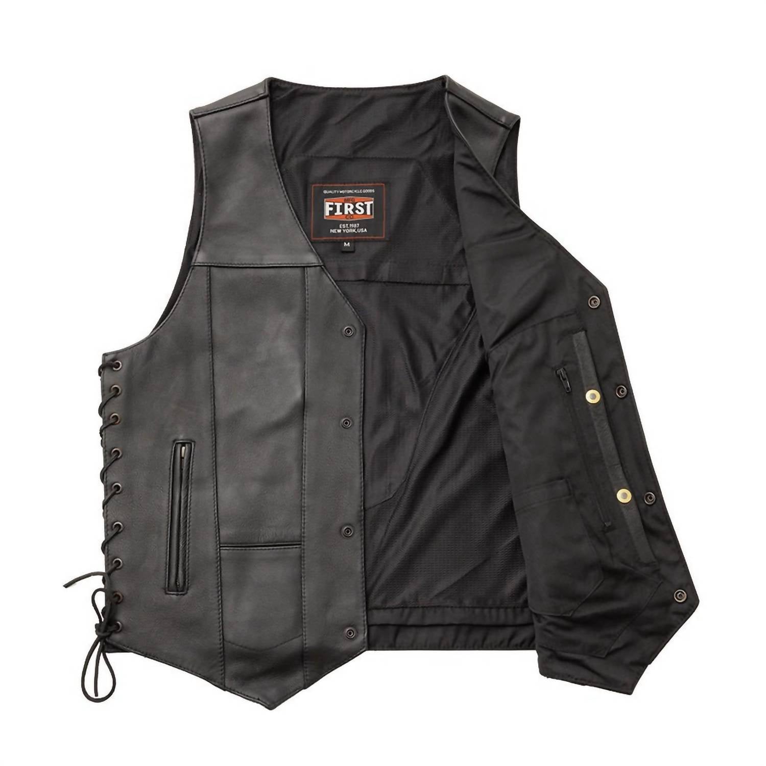 First Mfg Co. - Men's Top Biller Motorcycle Western Style Leather Vest