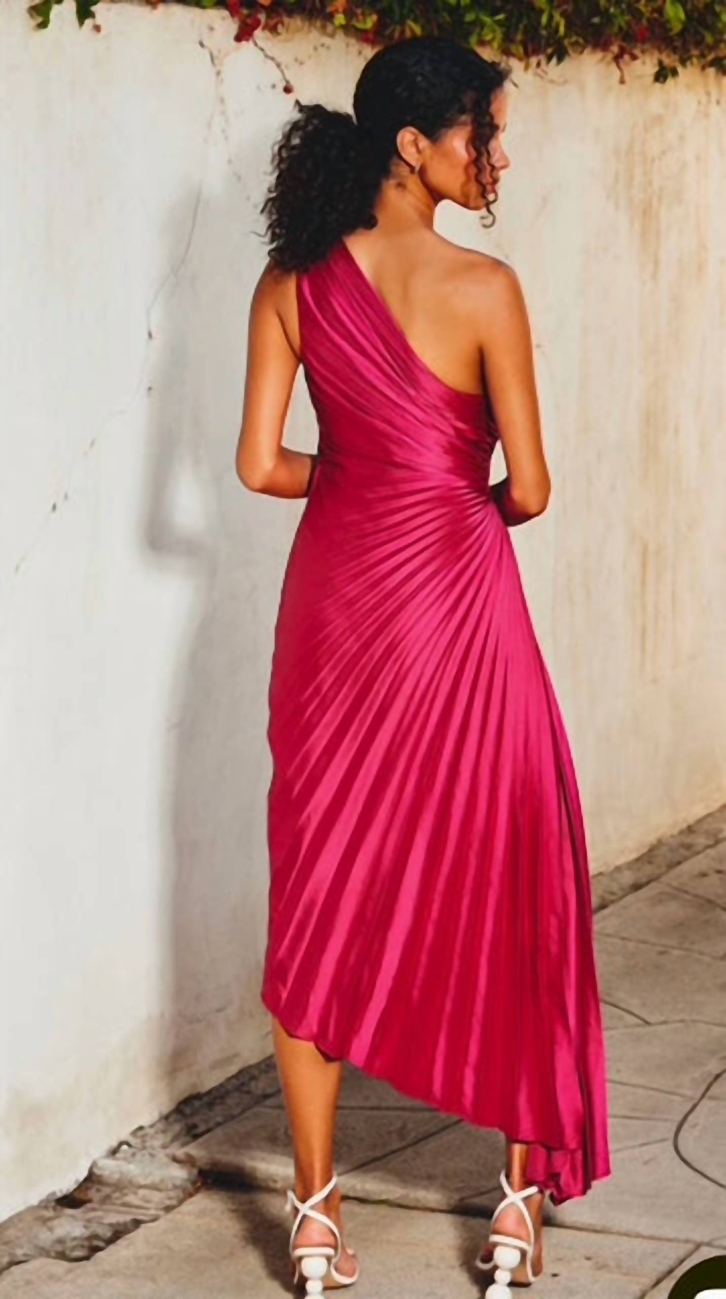 Dress Forum - Olympia Asymmetrical Pleated Maxi Dress