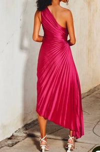 Dress Forum - Olympia Asymmetrical Pleated Maxi Dress