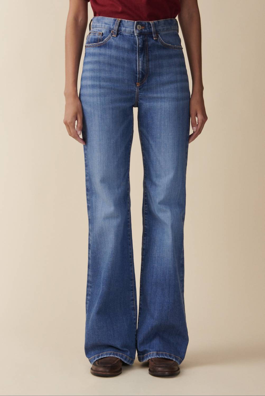 Jeanerica Pyramid Brisk Flared Jeans in brisk mid vintage - women's jeans
