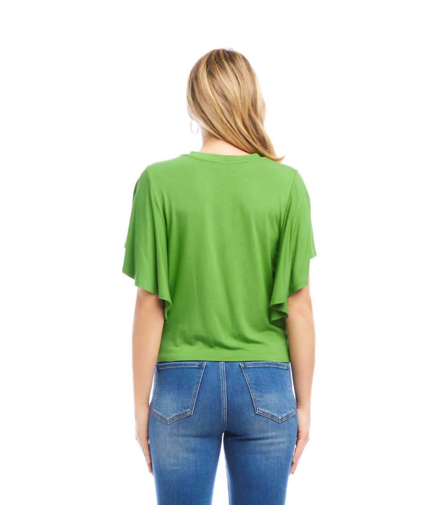 Karen Kane - Flutter Sleeve Drape Front Top