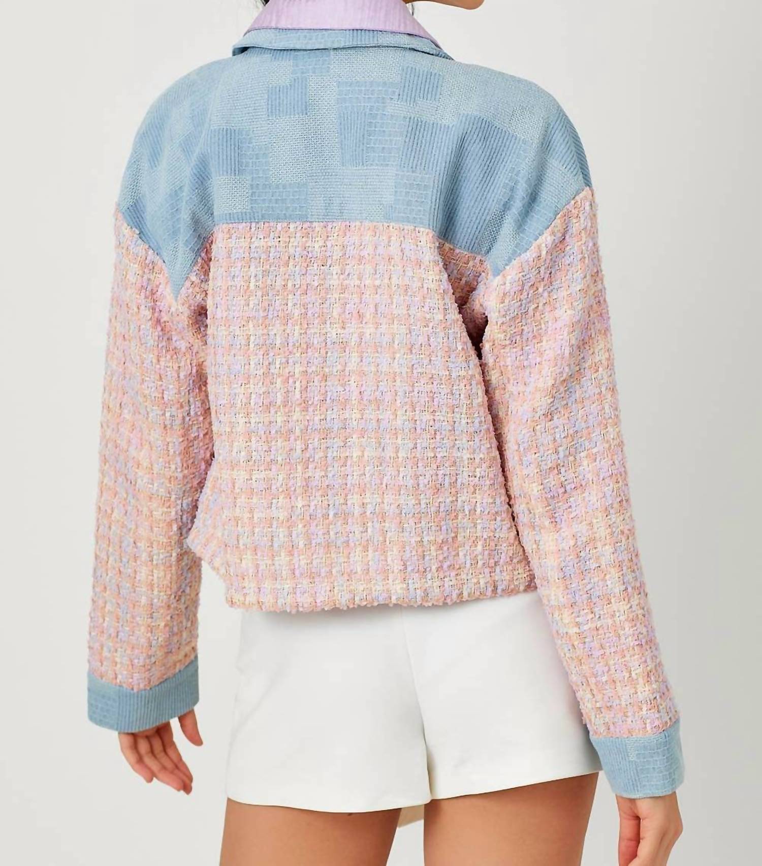 Mystree - Mixed Feelings Denim & Tweed Jacket
