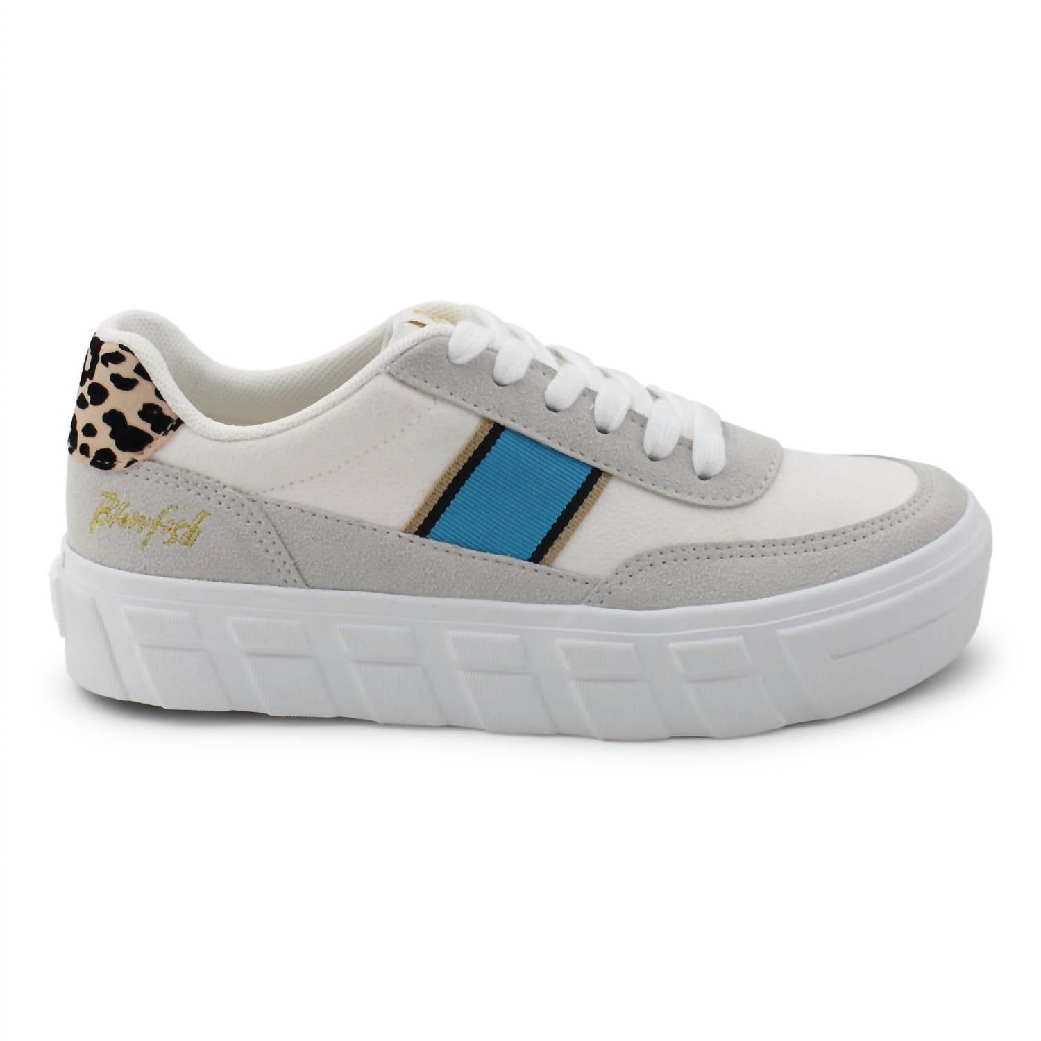 BLOWFISH Women's Speedy Shoe in light gray faux - women's sneaker - detail view