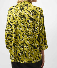Joseph Ribkoff - Animal Print Cowl Neck Three Quarter Sleeves Top