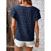 Wholesalesir - Textured Ruffle Sleeve Top