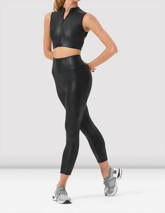 Bloch - Zola Zip Front Leather Look Crop Top