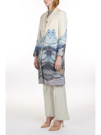 Beulahstyle - Nature Print Silk Blended Coat