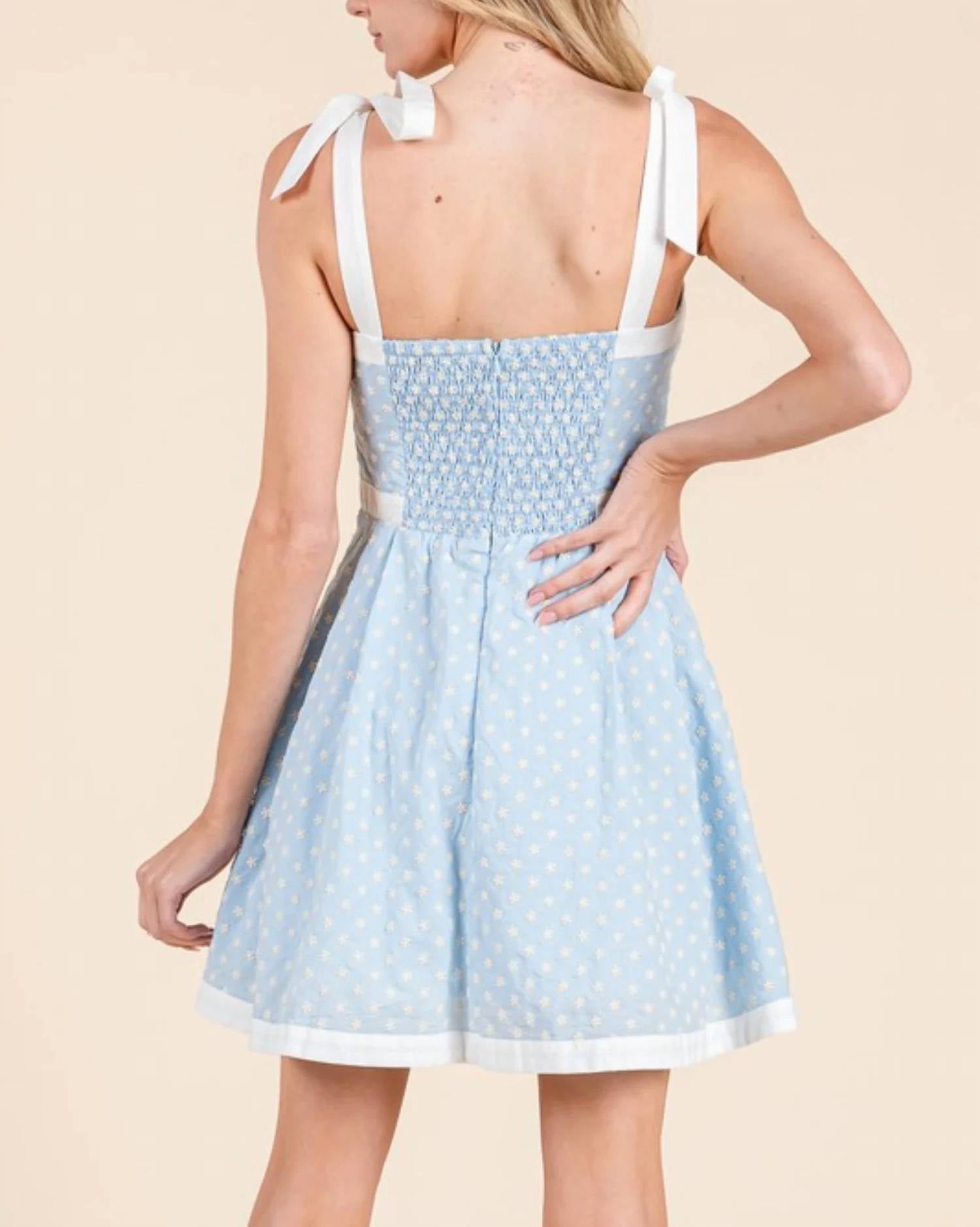 Baby Pink - Corinne Embroidered Mini Dress