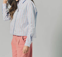 The Shirt - Long Sleeve Boxy Crop Button Down Shirt