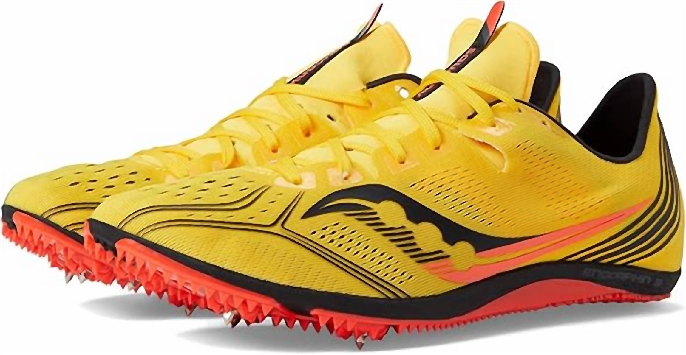 SAUCONY Women's Endorphin 3 Track Spike Shoe in 16 vizi gold vizi red - women's shoe - view 4