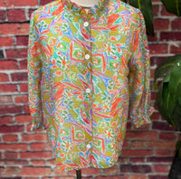 Trisha Tyler - Women's Floral Ruffle Collar Blouse Jacket