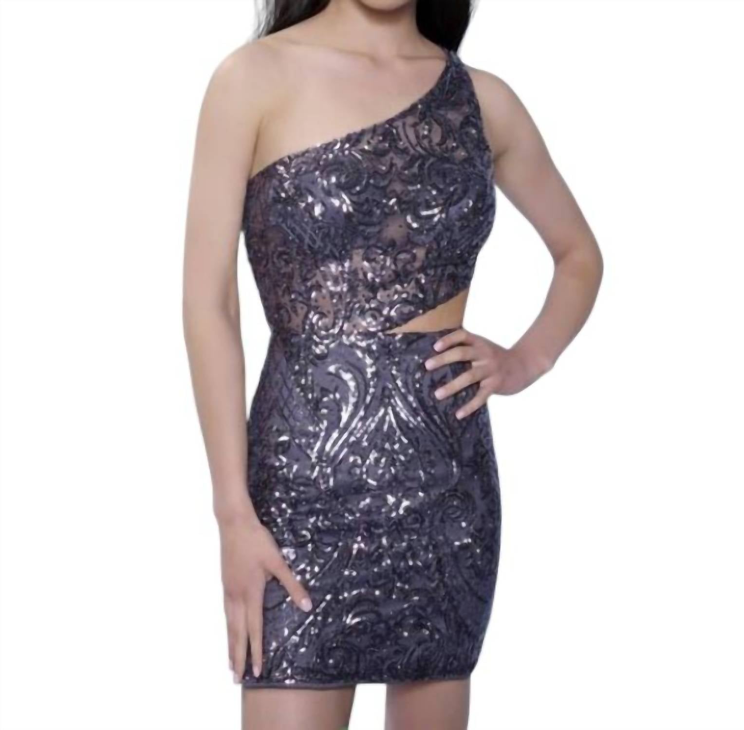 Splash Prom - One Shoulder Fitted Mini Dress