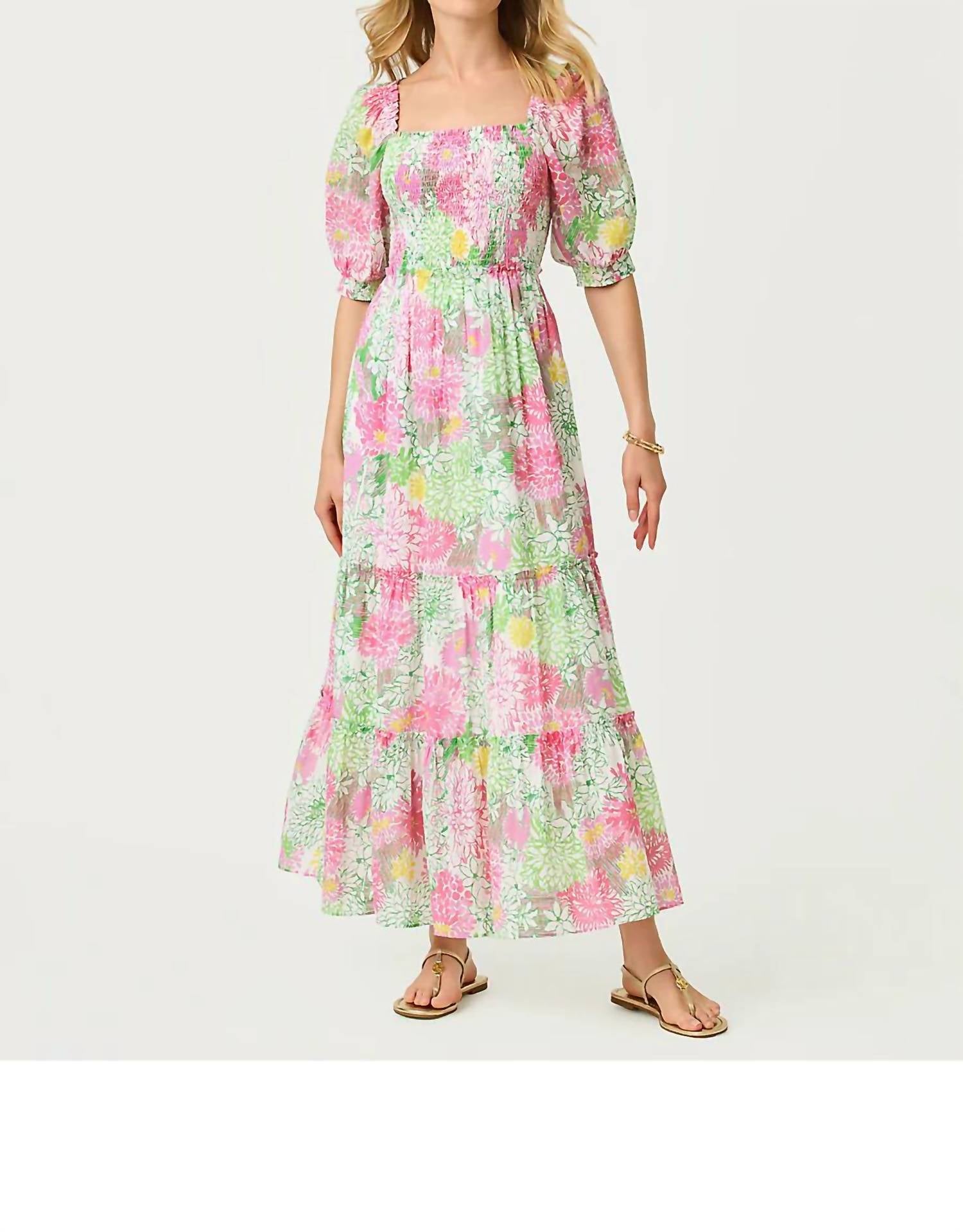 Lilly Pulitzer - Hadly Short Sleeve Smocked Maxi Dress