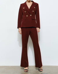 Ina Fashion - Oxford Double Breasted Power Shoulder Blazer