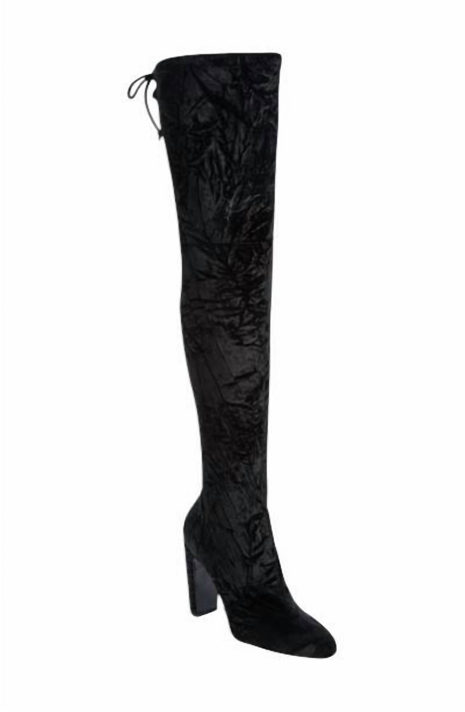 Stuart Weitzman - Women's Vidaland Stretch Crushed Velvet Otk Boots - New Without Box