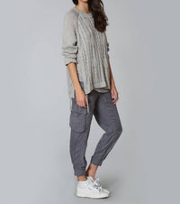 Label+Thread - Women's Lace Up Cable Crew Top