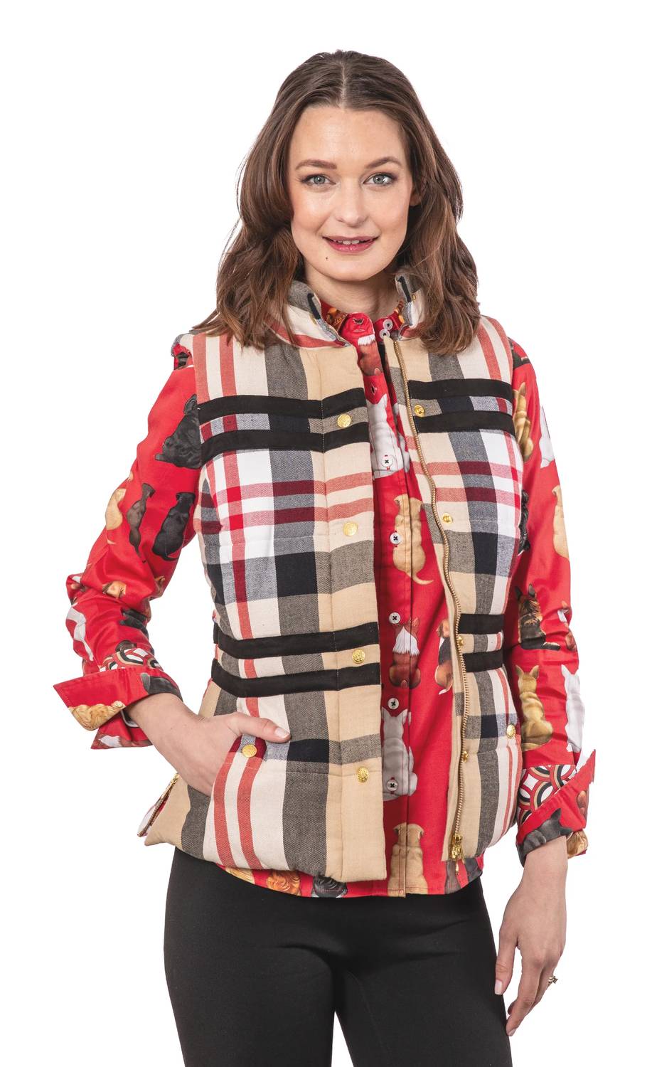 Dizzy-Lizzie - Rosey Yarndyed Flannel Vest