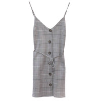 OLIVACEOUS Women's Tartan Mini Dress in grey - women's dress