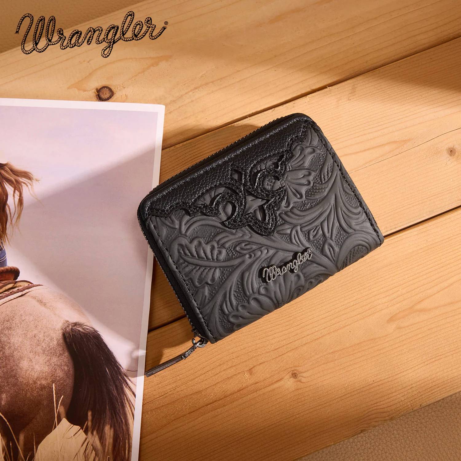 Wrangler - Tooled Zip-Around Wallet