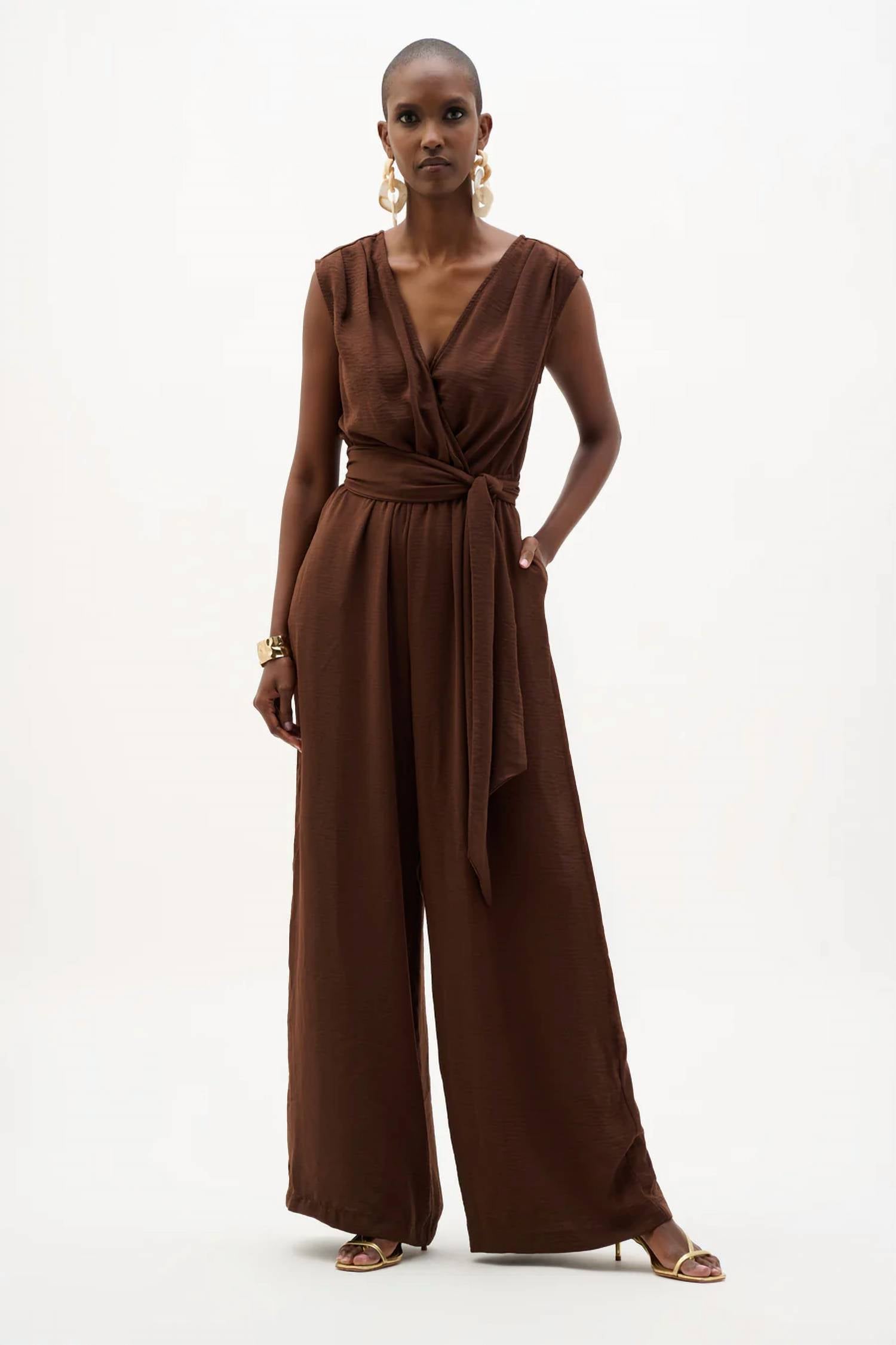 Joseph Ribkoff - Woven Gauze Wide Leg Pull On Jumpsuit