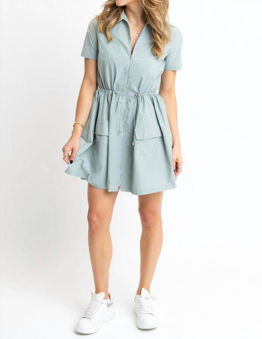 Karlie - Solid Pocket Cinch Waist Dress