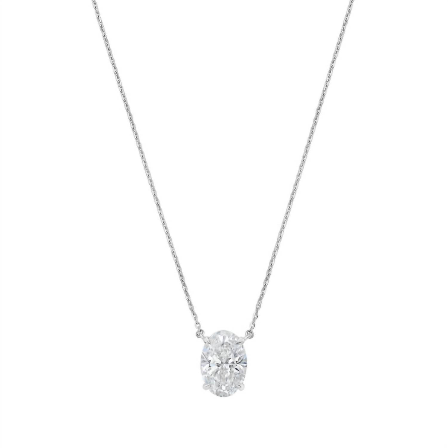 Diana M Jewels - 10.00 Ct Lab-grown Oval East–west Diamond Pendant Necklace