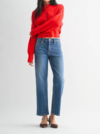 Just Black Denim - Mid Rise Slim Wide Leg Jeans
