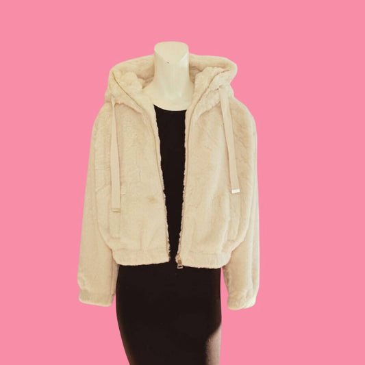 Philosophy - Women's Faux Fur Bomber with Hoodie