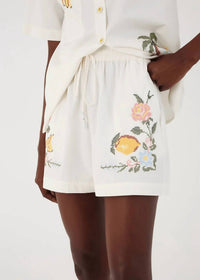 dress to Tropical Embroidered Shorts in white - women's shorts - detail view