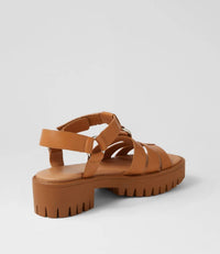 Django & Juliette Women's Bethal Sandals in dark tan toffee - women's sandal - detail view