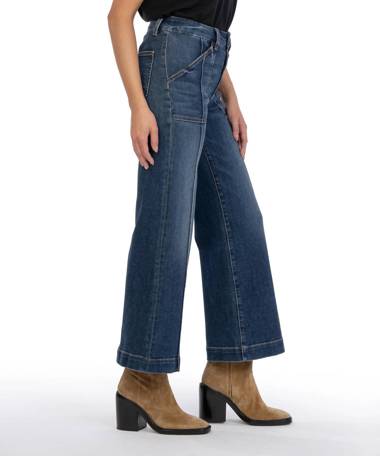 Kut From The Kloth - Meg High Rise Wide Leg Cropped Jeans