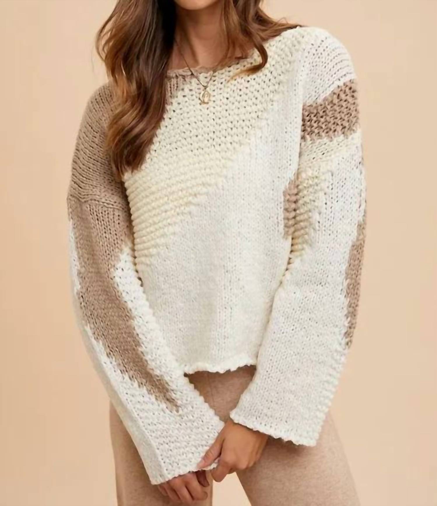 Anniewear - Collette Color Block Drop Shoulder Sweater