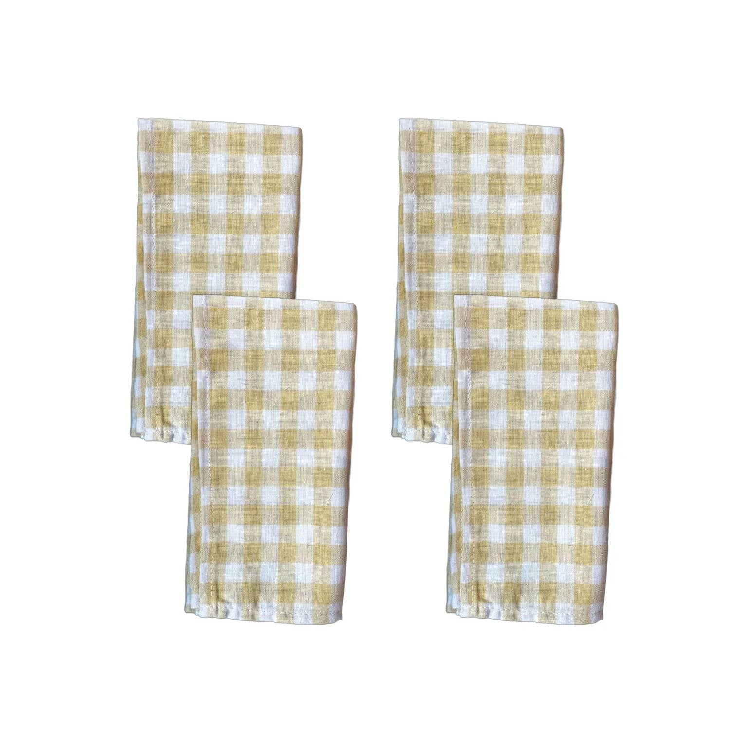 Sun And Day - Gingham Check Napkin Set Of 4
