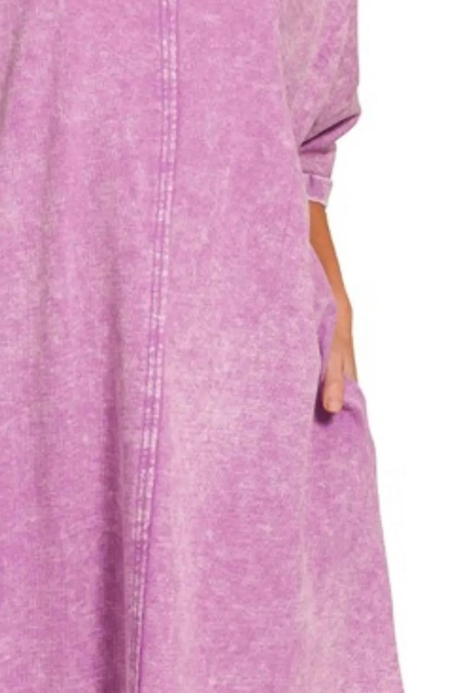 Zenana - Acid-washed French Terry Tee Shirts Dress