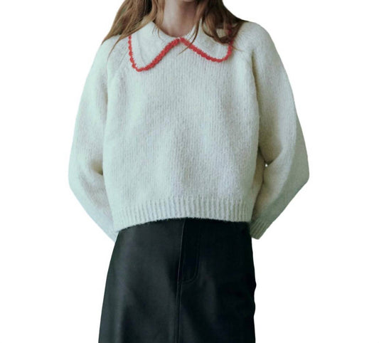 The Great. - Crochet Collar Pullover Sweater