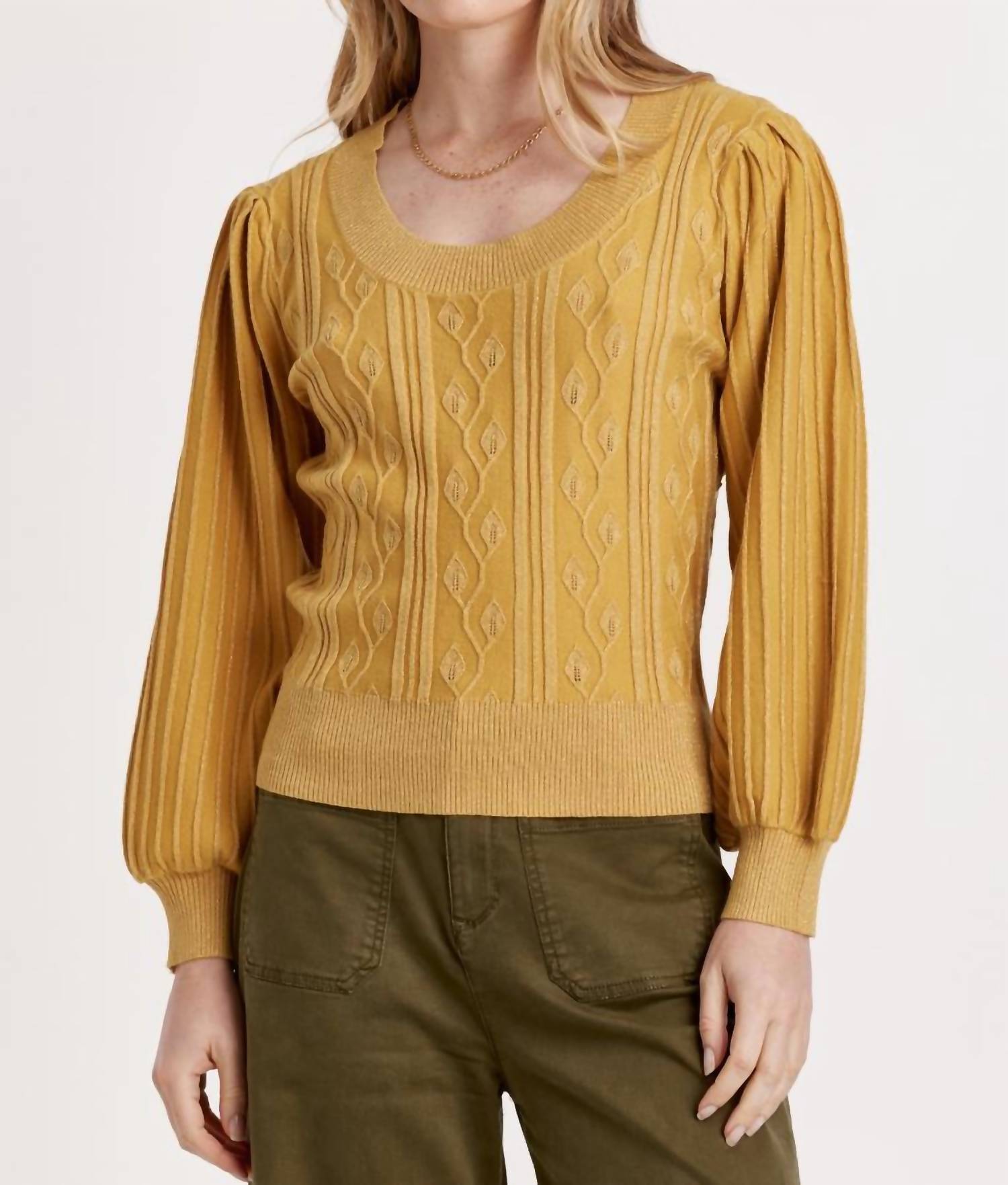 Another Love - Cable Knit Textured Sweater
