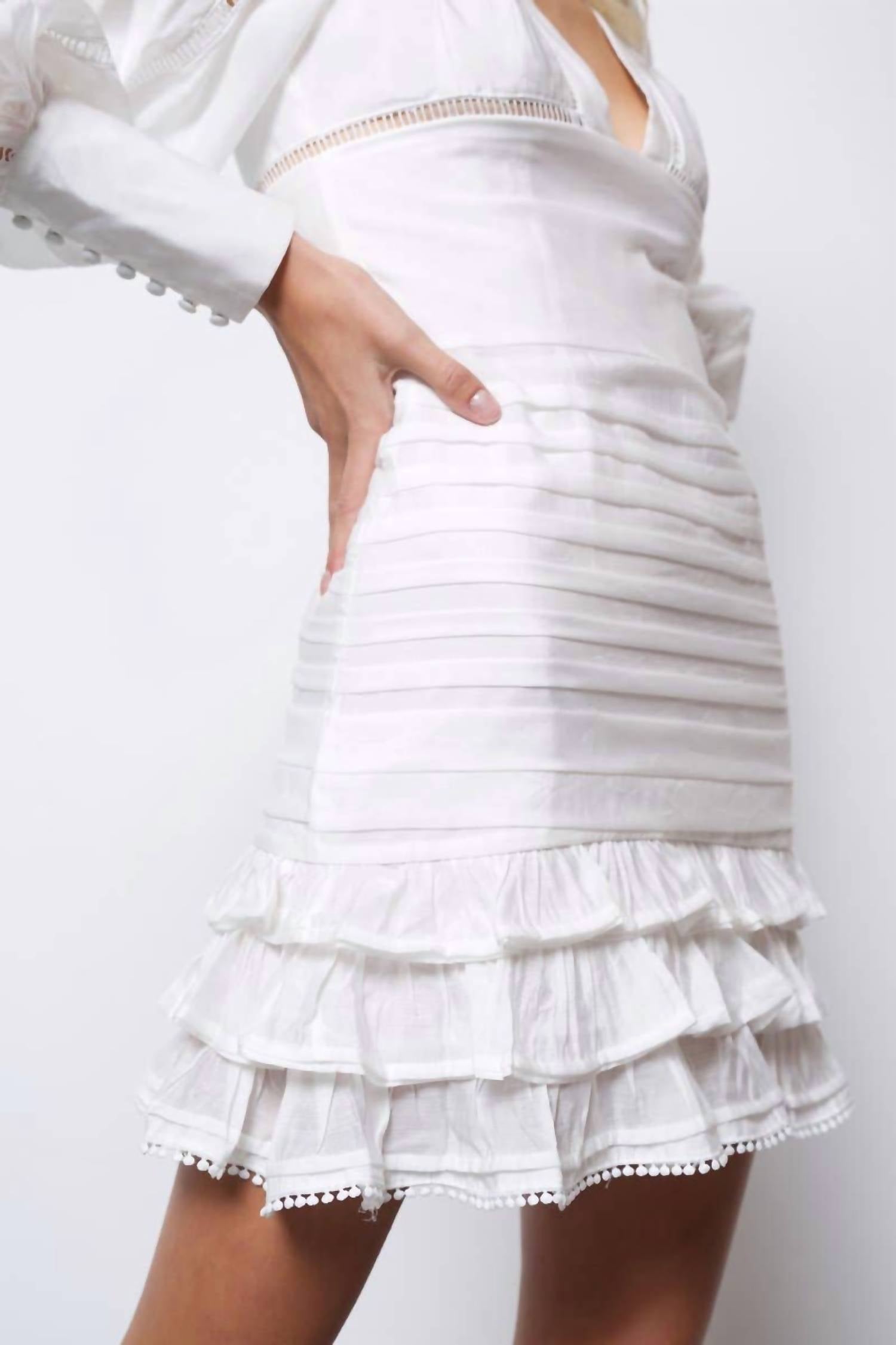 Amylynn - Monterey Plunge Long Sleeve Mini Dress
