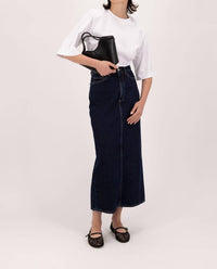 Icon Denim LA Suki Midi Denim Skirt in deep blue - women's skirt
