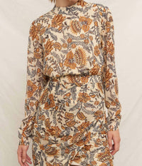 En Creme - Long Sleeve Mock Neck Mini Dress