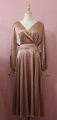 FLYING TOMATO A Woven Midi Dress in mocha 1 - women's dress