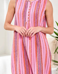 Tribal - Sleeveless A-line Dress With Pintuck Detail