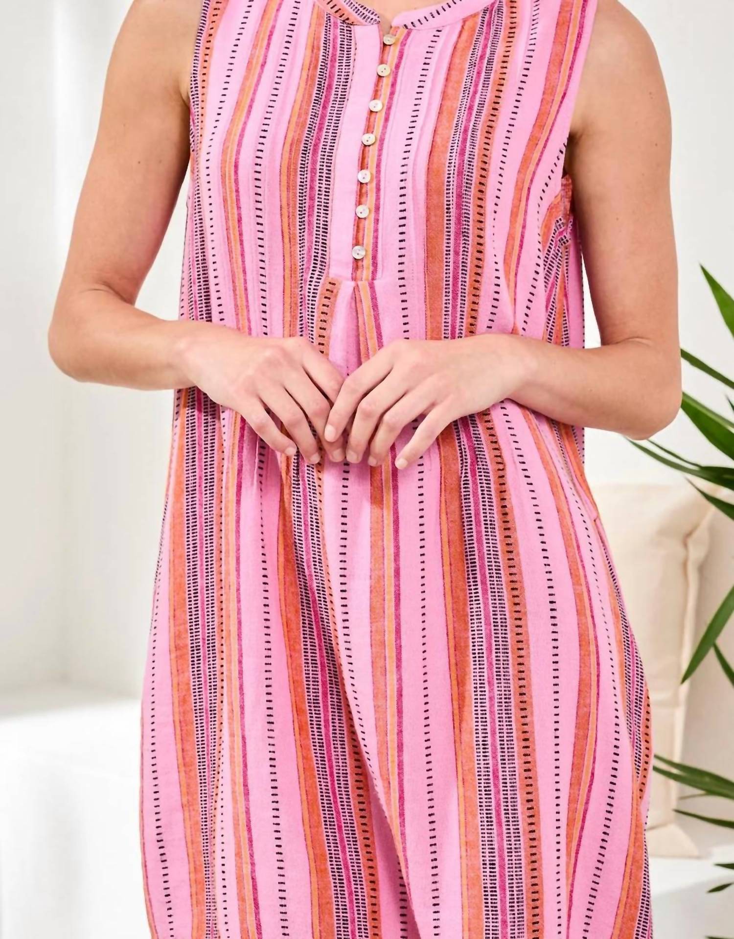 Tribal - Sleeveless A-line Dress With Pintuck Detail