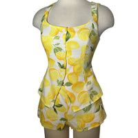 LE LIS La Sorrentina Lemon Cotton Vest Top With Shorts Two Piece Set in yellow - women's sleepwear - view 6