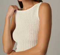 Joe's Jeans Crochet Boatneck Tank Top in white - women's tank top - view 5