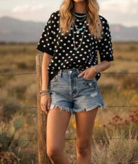Sewn and Seen Polka Spots Sweater in black - women's sweater